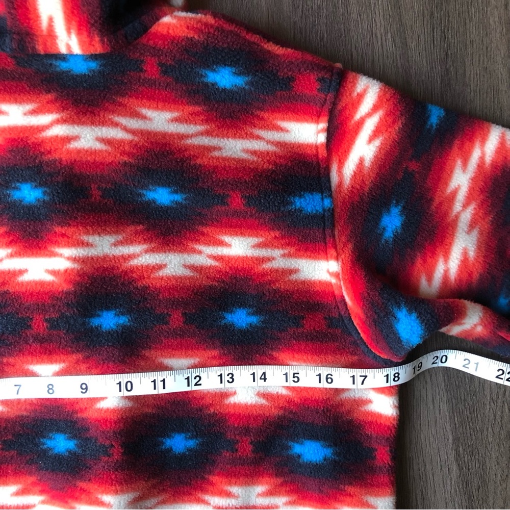 Patagonia Fleece Pullover Women’s Small Red Synchilla Snap Wild Desert Aztec - Picture 5 of 7